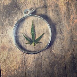 Real Cannabis Leaf Necklace